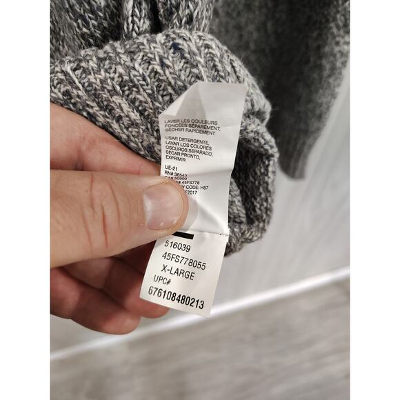 Men's Henley Mock Neck Sweater Preppy Professor Teacher Size XL Gray Casual... - Picture 5 of 7